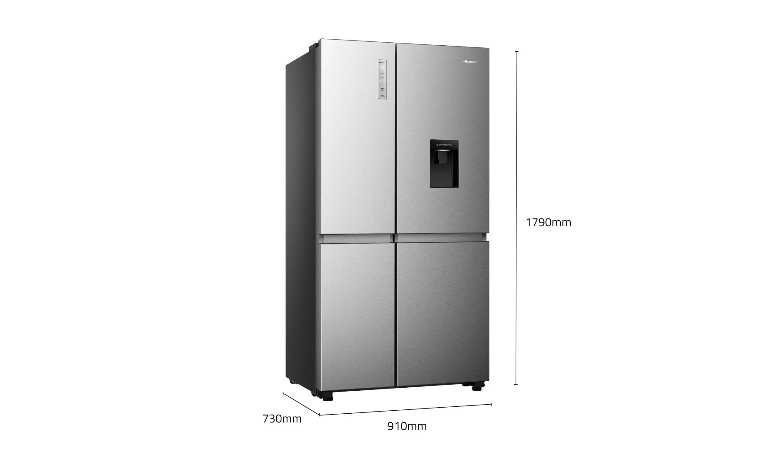 Hisense HRSBS649SW 649L Side-by-Side Fridge - Stainless Steel - Image 3