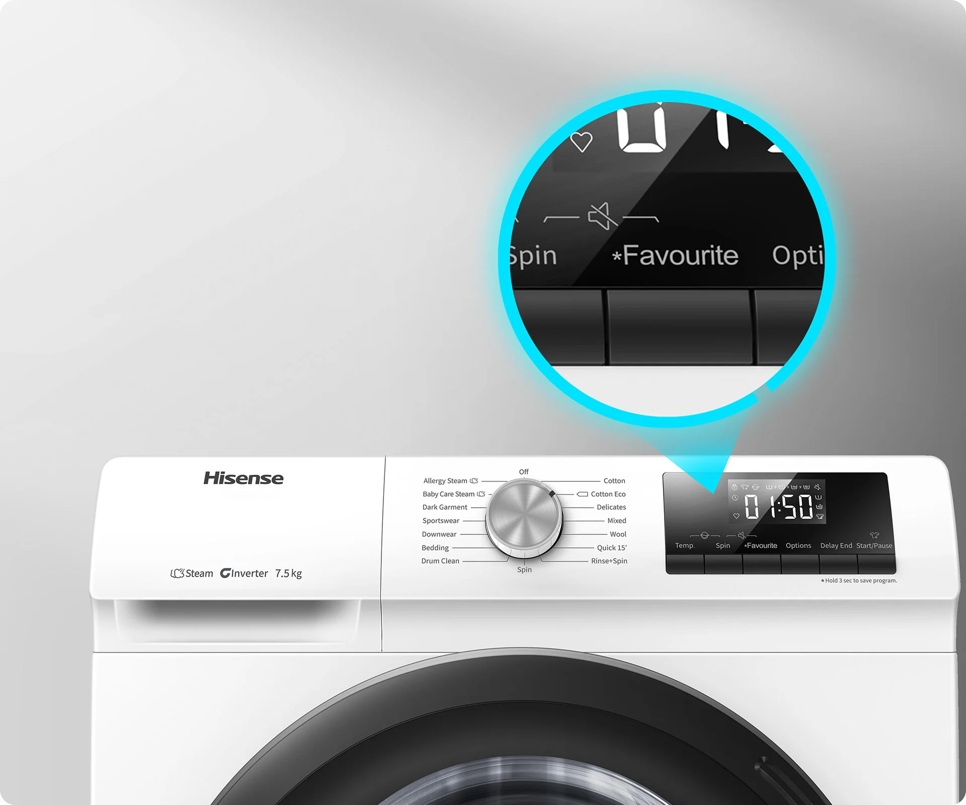 Hisense HWFS37514W2 Series 3 7.5kg Front Load Washer - Image 12