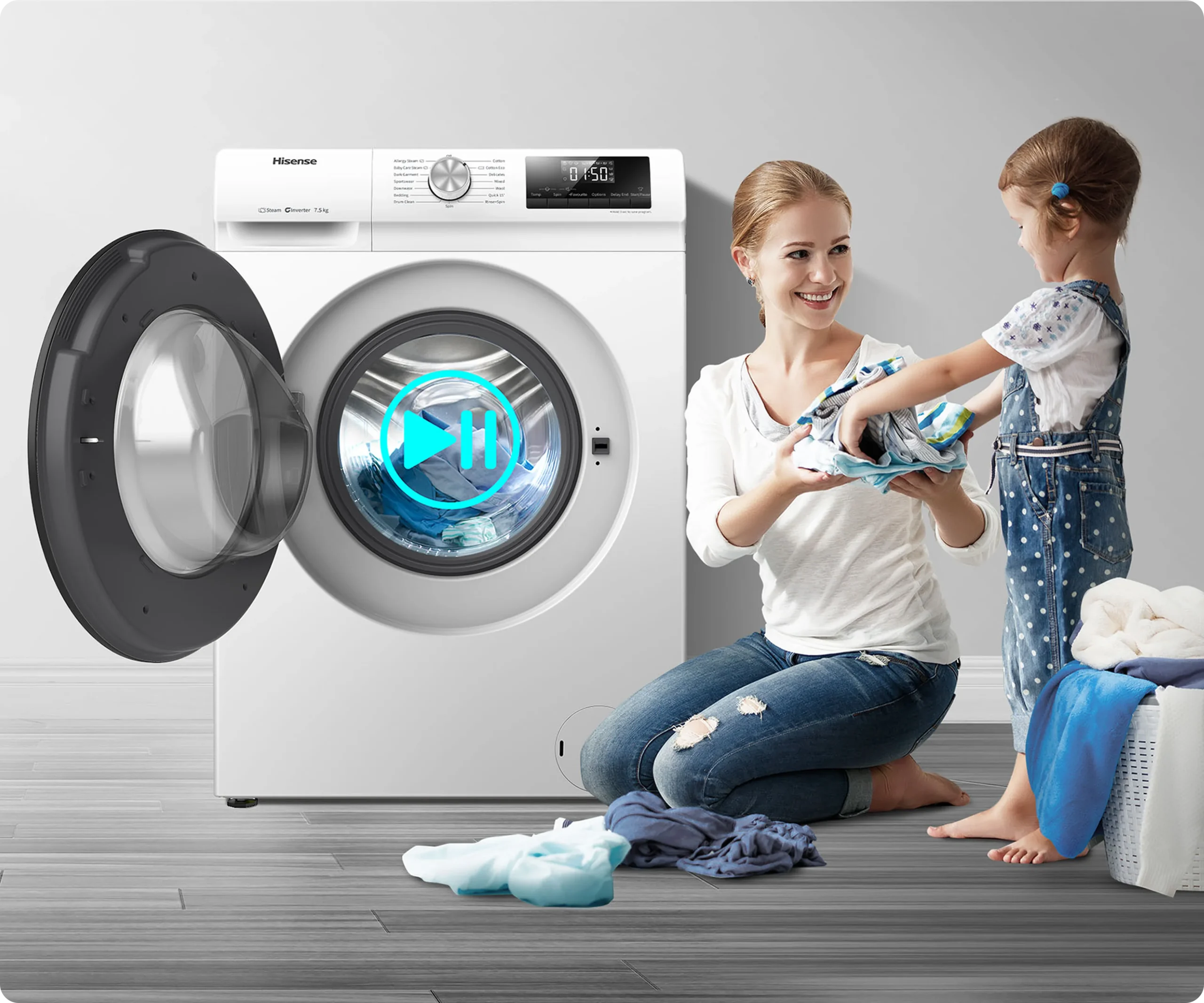 Hisense HWFS37514W2 Series 3 7.5kg Front Load Washer - Image 13