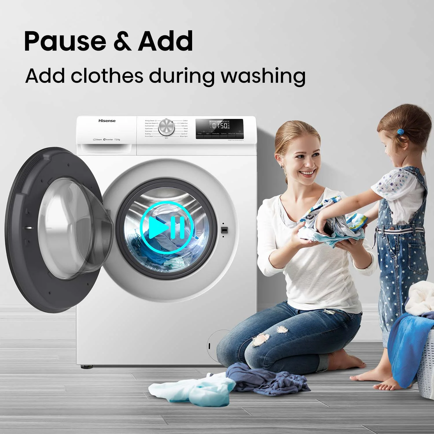 Hisense HWFS37514W2 Series 3 7.5kg Front Load Washer - Image 7