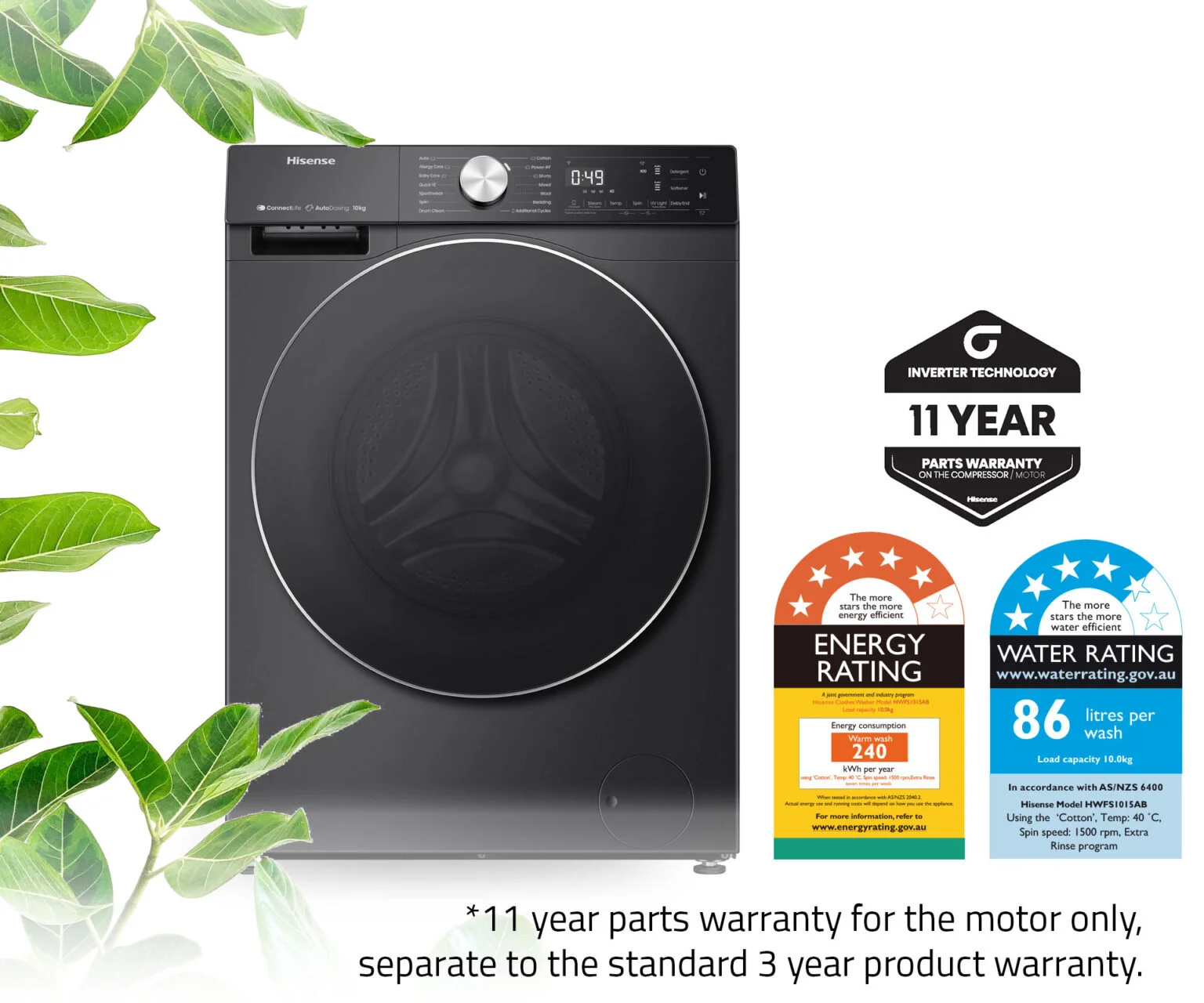 Hisense HWFS1015AB Series 7 10kg Front Load Washer - Image 14
